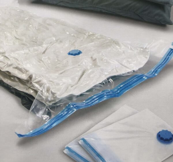 Large vacuum sealed bags with linen inside