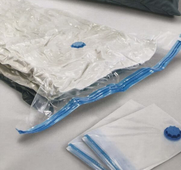 Vacuum sealed bags with linen inside